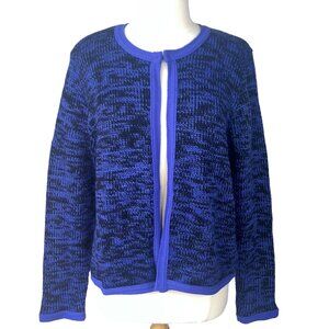 Karen Lessly Womens Cardigan Sweater Blue Black Size 2X New